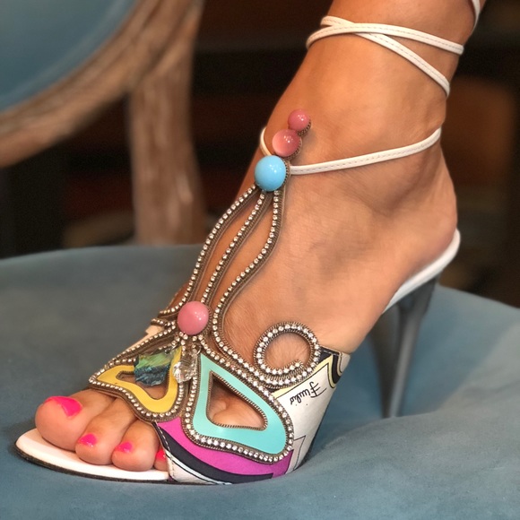 Emilio Pucci Shoes - Emilio Pucci rare sandals, unique antique heels